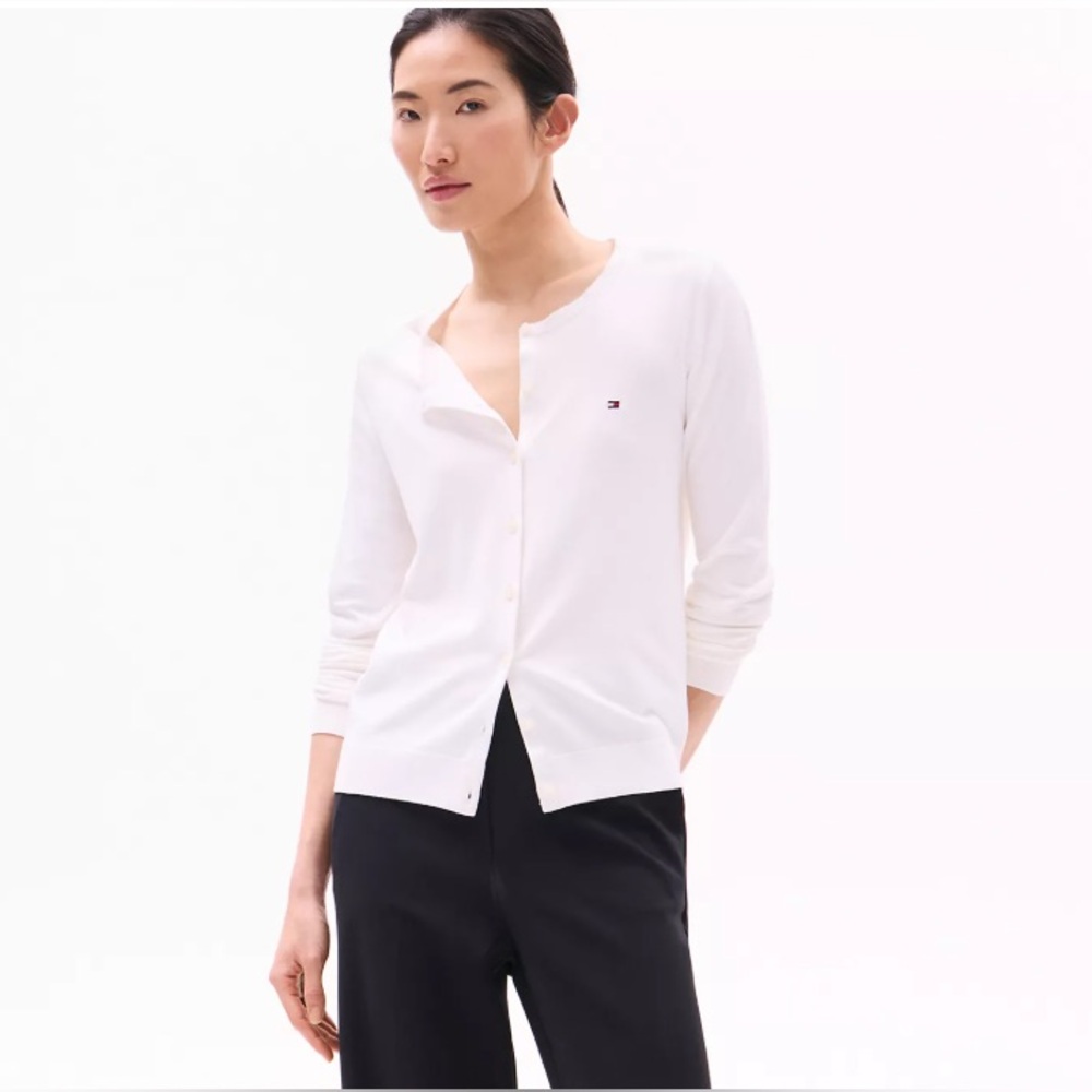 Tommy Hilfiger White Button-Down cardigan